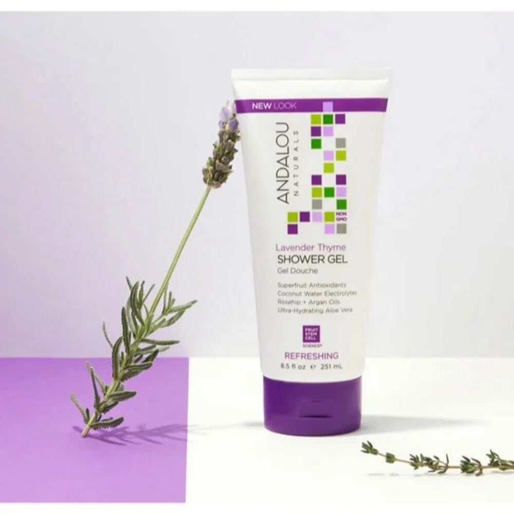 Andalou Naturals Lavender Thyme Vegan Shower Gel 8.5oz Relax Calm